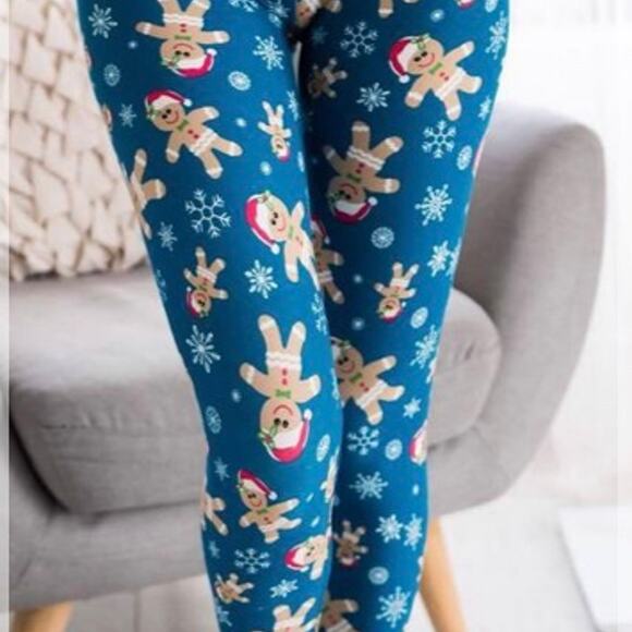 Eevee Gingerbread Man Christmas One Size Leggings- NWT - Picture 3 of 3